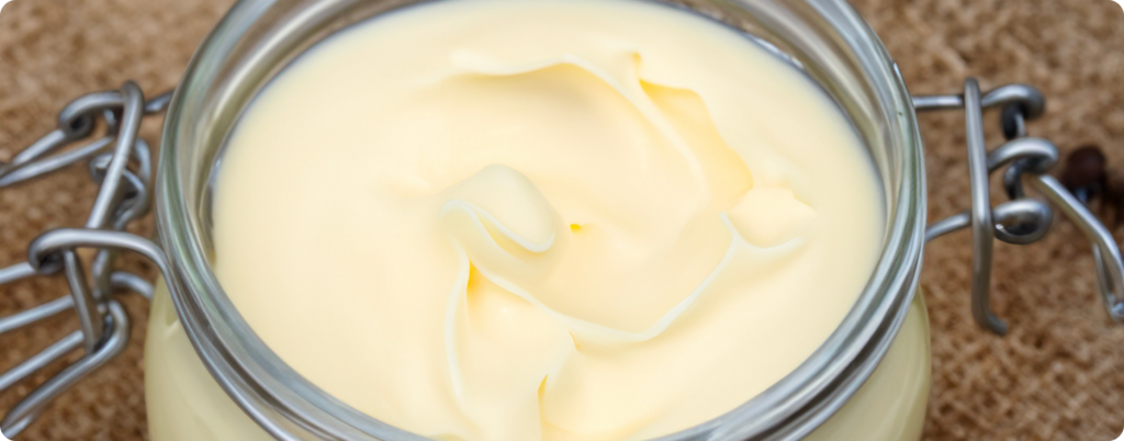 A jar of tallow on the table