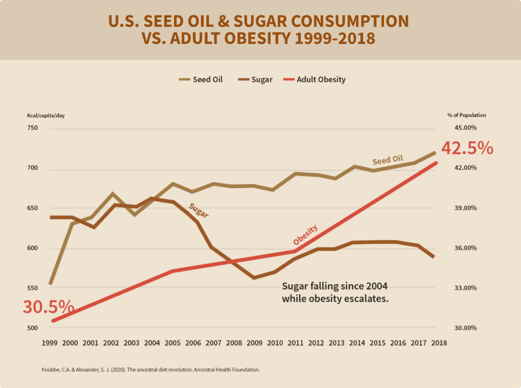 The rise in obesity rates mirrors the increase in seed oil intake