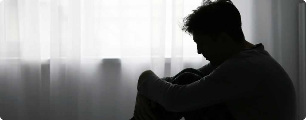 A man struggling with depression