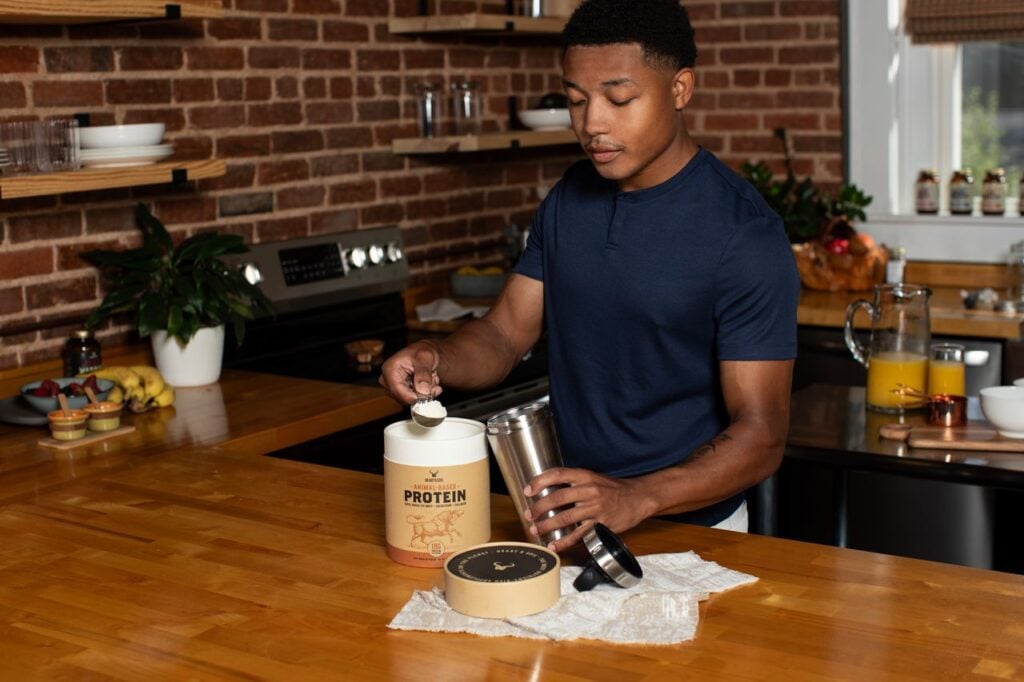 A man making a protein shake