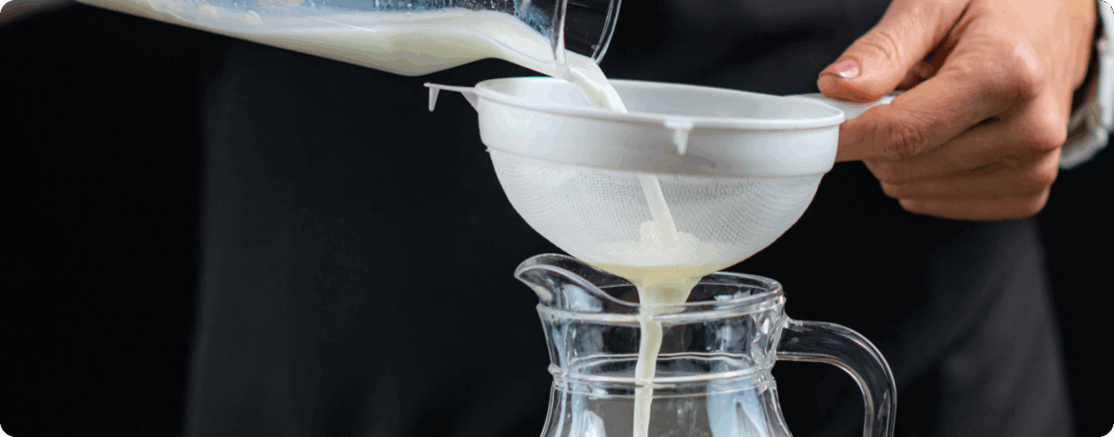 A person making kefir