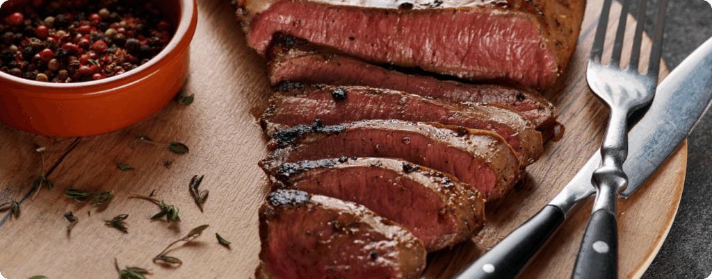 A cooked beef heart