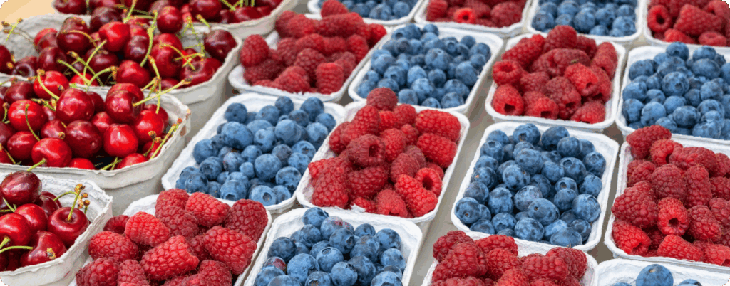 A variety of fruits from the local farmers market