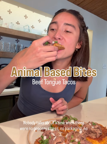 Animal-based bites: beef tongue tacos