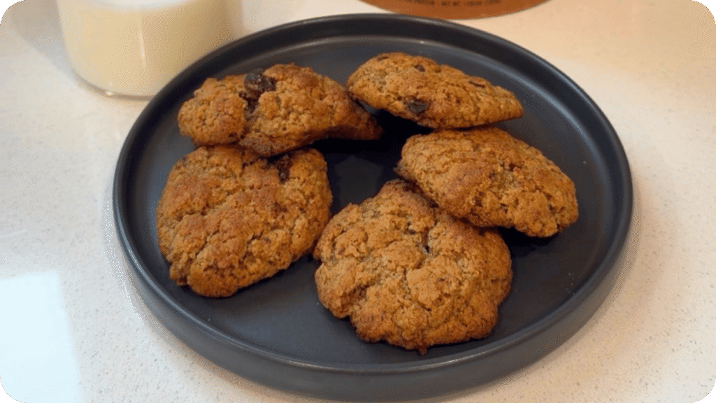 plate of cookies made with the protein cookie recipe