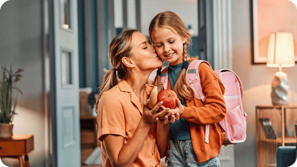 animal-based school lunch includes fruit