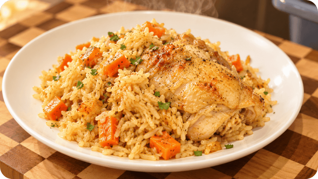 Easy 1-Pot Rice & Bone Broth Chicken Recipe | Heart & Soil Supplements